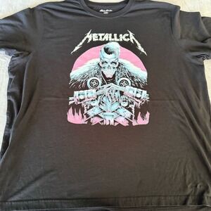 Eddie Bauer XXXL Black Graphic T Shirt Skull Motorcycle Punk Rock Biker Tee